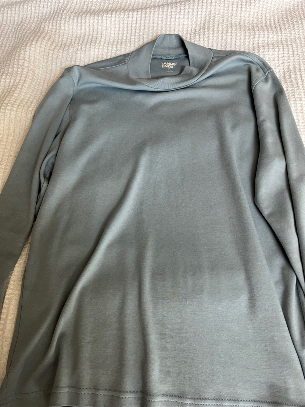 Lands' End Men’s Turtleneck Sweater in Sage Green